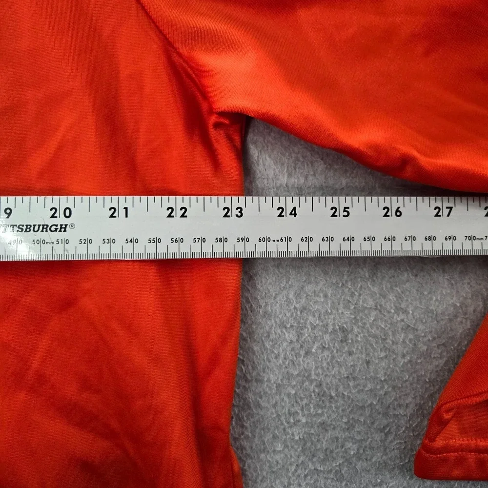 AND1 Men‎ Track Jacket Large Orange Full Zip Logo Mock Neck Pockets Long Sleeve